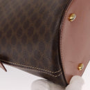 CELINE Macadam Canvas Hand Bag PVC Leather 2way Brown Gold Auth ka662-17
