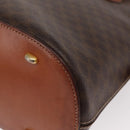 CELINE Macadam Canvas Hand Bag PVC Leather 2way Brown Gold Auth ka662-18