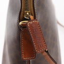 CELINE Macadam Canvas Hand Bag PVC Leather 2way Brown Gold Auth ka662-10