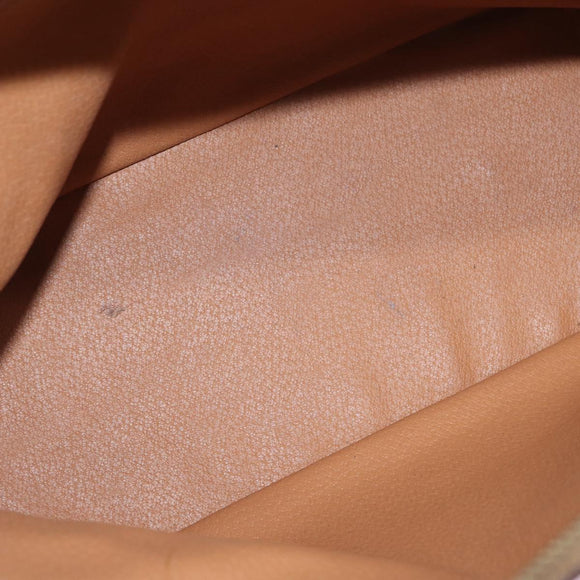 CELINE Macadam Canvas Hand Bag PVC Leather 2way Brown Gold Auth ka662