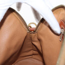 CELINE Macadam Canvas Hand Bag PVC Leather 2way Brown Gold Auth ka662-21