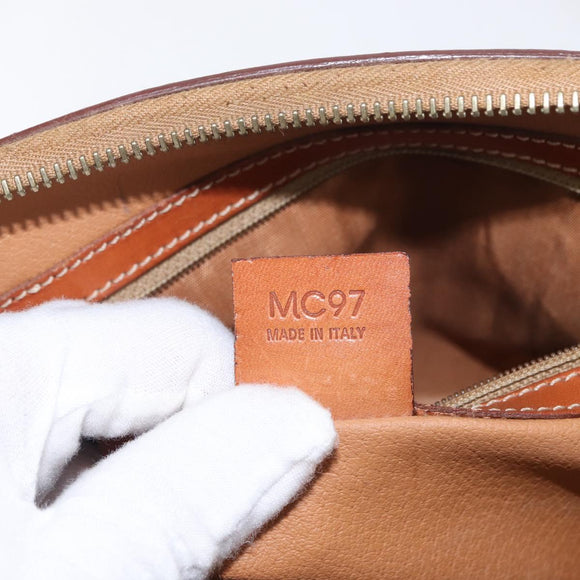 CELINE Macadam Canvas Hand Bag PVC Leather 2way Brown Gold Auth ka662