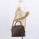CELINE Macadam Canvas Hand Bag PVC Leather 2way Brown Gold Auth ka662-24
