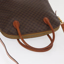 CELINE Macadam Canvas Hand Bag PVC Leather 2way Brown Gold Auth ka662-6