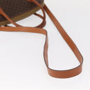 CELINE Macadam Canvas Hand Bag PVC Leather 2way Brown Gold Auth ka662-9