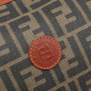 FENDI Zucca Canvas Mamma Baguette Shoulder Bag PVC Brown Black Auth ka6620-19
