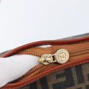 FENDI Zucca Canvas Mamma Baguette Shoulder Bag PVC Brown Black Auth ka6620-10