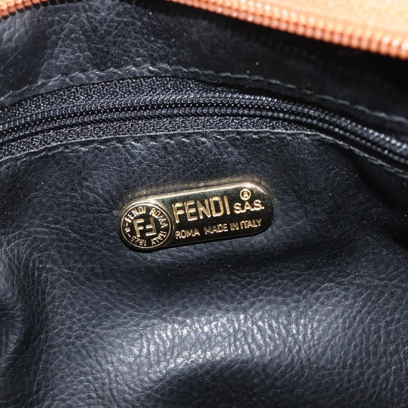FENDI Zucca Canvas Mamma Baguette Shoulder Bag PVC Brown Black Auth ka6620