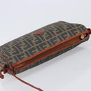 FENDI Zucca Canvas Mamma Baguette Shoulder Bag PVC Brown Black Auth ka6620-6