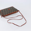 FENDI Zucca Canvas Mamma Baguette Shoulder Bag PVC Brown Black Auth ka6620-7