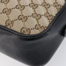 GUCCI GG Canvas GG Marmont Chain Shoulder Bag Black Gold 447632 Auth ka6623V-13