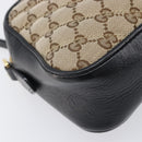 GUCCI GG Canvas GG Marmont Chain Shoulder Bag Black Gold 447632 Auth ka6623V-14