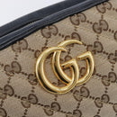 GUCCI GG Canvas GG Marmont Chain Shoulder Bag Black Gold 447632 Auth ka6623V-17