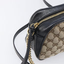 GUCCI GG Canvas GG Marmont Chain Shoulder Bag Black Gold 447632 Auth ka6623V-20