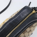GUCCI GG Canvas GG Marmont Chain Shoulder Bag Black Gold 447632 Auth ka6623V-21