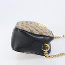 GUCCI GG Canvas GG Marmont Chain Shoulder Bag Black Gold 447632 Auth ka6623V-4