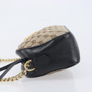 GUCCI GG Canvas GG Marmont Chain Shoulder Bag Black Gold 447632 Auth ka6623V-5