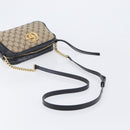 GUCCI GG Canvas GG Marmont Chain Shoulder Bag Black Gold 447632 Auth ka6623V-7