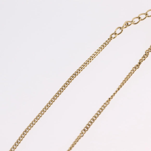 Christian Dior Rhinestone Necklace metal Gold Tone Auth ka6626
