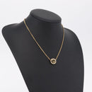 Christian Dior Rhinestone Necklace metal Gold Tone Auth ka6626-14