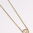 Christian Dior Rhinestone Necklace metal Gold Tone Auth ka6626-4
