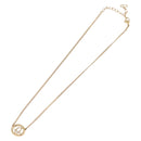 Christian Dior Rhinestone Necklace metal Gold Tone Auth ka6626-7