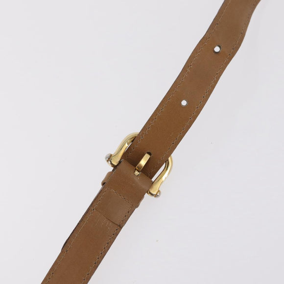 CELINE Macadam Canvas Shoulder Bag PVC Beige Gold Auth ka6630