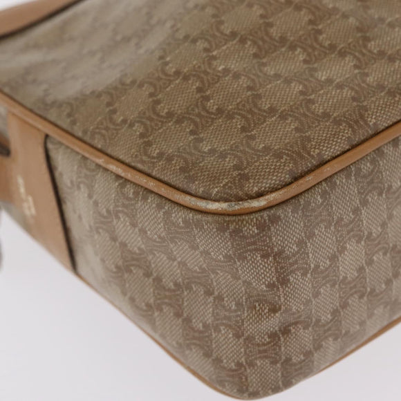 CELINE Macadam Canvas Shoulder Bag PVC Beige Gold Auth ka6630