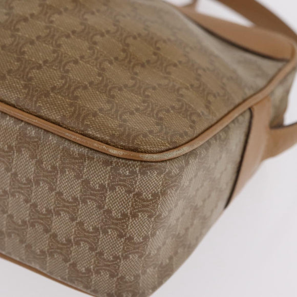 CELINE Macadam Canvas Shoulder Bag PVC Beige Gold Auth ka6630