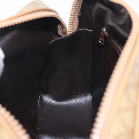 CELINE Macadam Canvas Shoulder Bag PVC Beige Gold Auth ka6630