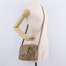 CELINE Macadam Canvas Shoulder Bag PVC Beige Gold Auth ka6630-27