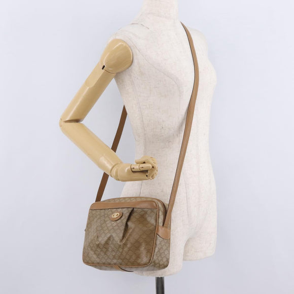 CELINE Macadam Canvas Shoulder Bag PVC Beige Gold Auth ka6630