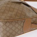 CELINE Macadam Canvas Shoulder Bag PVC Beige Gold Auth ka6630-4