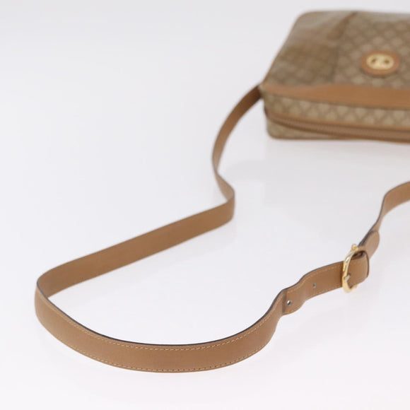 CELINE Macadam Canvas Shoulder Bag PVC Beige Gold Auth ka6630