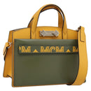 MCM Milan Line Shoulder Bag Leather Yellow Gold Auth ka6631-1