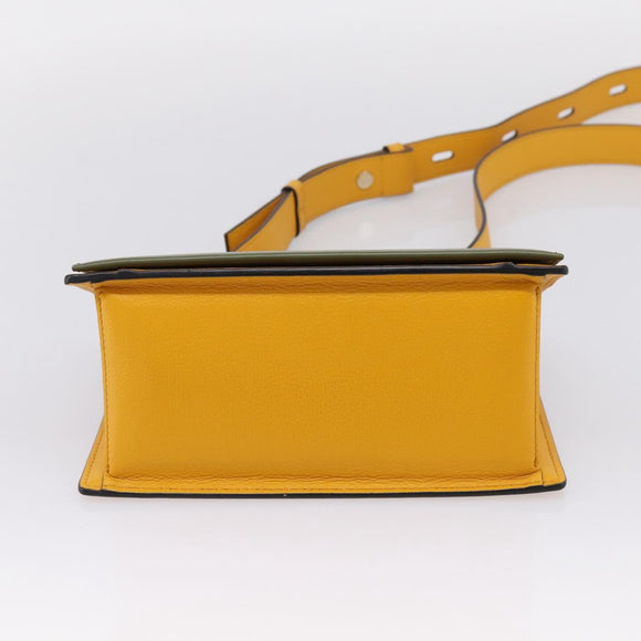 MCM Milan Line Shoulder Bag Leather Yellow Gold Auth ka6631