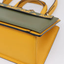 MCM Milan Line Shoulder Bag Leather Yellow Gold Auth ka6631-12
