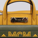 MCM Milan Line Shoulder Bag Leather Yellow Gold Auth ka6631-16