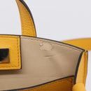 MCM Milan Line Shoulder Bag Leather Yellow Gold Auth ka6631-17