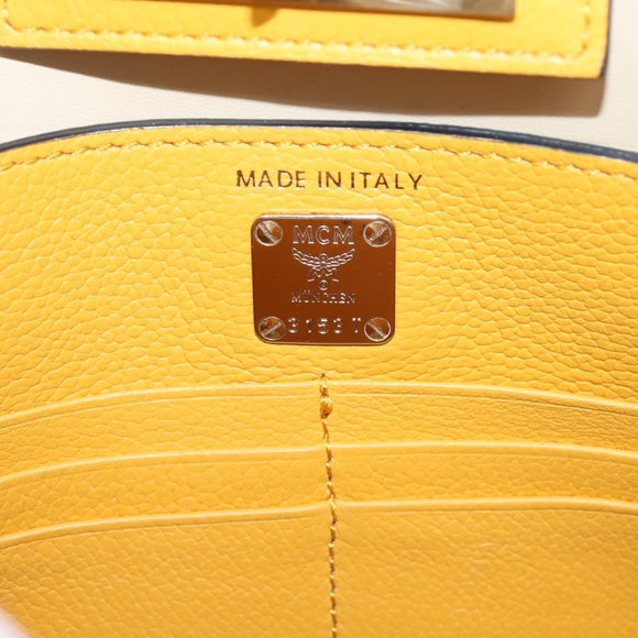 MCM Milan Line Shoulder Bag Leather Yellow Gold Auth ka6631