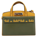 MCM Milan Line Shoulder Bag Leather Yellow Gold Auth ka6631-2