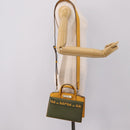 MCM Milan Line Shoulder Bag Leather Yellow Gold Auth ka6631-26