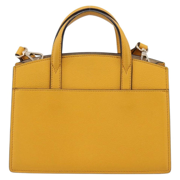 MCM Milan Line Shoulder Bag Leather Yellow Gold Auth ka6631