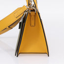 MCM Milan Line Shoulder Bag Leather Yellow Gold Auth ka6631-5