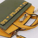 MCM Milan Line Shoulder Bag Leather Yellow Gold Auth ka6631-6