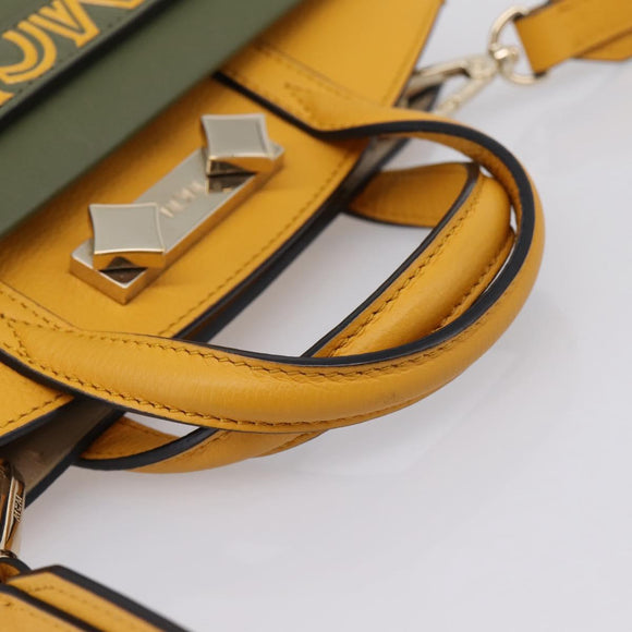 MCM Milan Line Shoulder Bag Leather Yellow Gold Auth ka6631