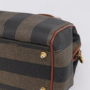 FENDI Pecan Canvas Hand Bag PVC Black Brown Auth ka6633-15