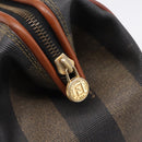 FENDI Pecan Canvas Hand Bag PVC Black Brown Auth ka6633-10