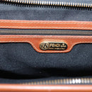 FENDI Pecan Canvas Hand Bag PVC Black Brown Auth ka6633-17