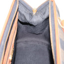 FENDI Pecan Canvas Hand Bag PVC Black Brown Auth ka6633-18